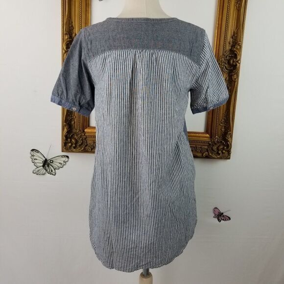 Love tree multi color and texture chambray tunic - Picture 4 of 7